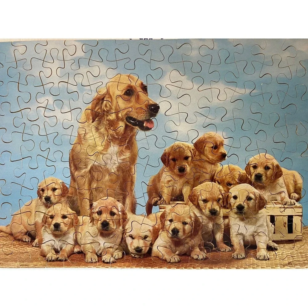 WOOD PENELOPE PUZZLE BERN SWITZERLAND Mother Dog & Puppies Wooden VINTAGE - Picture 2 of 7